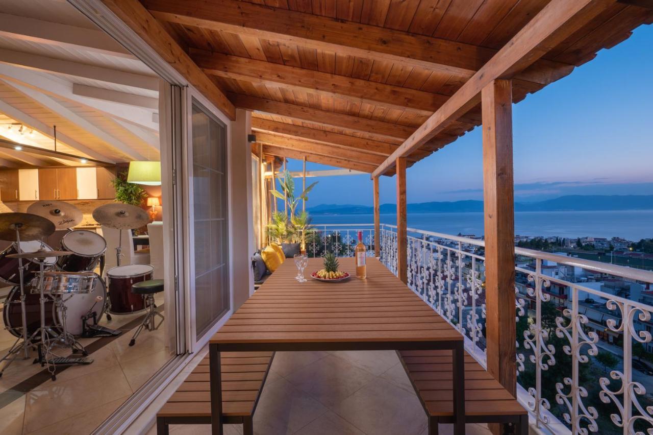 Panoramic View!Penthouse 120Qm Of Sea & Mountain Villa Loutra Edipsou  Exterior foto