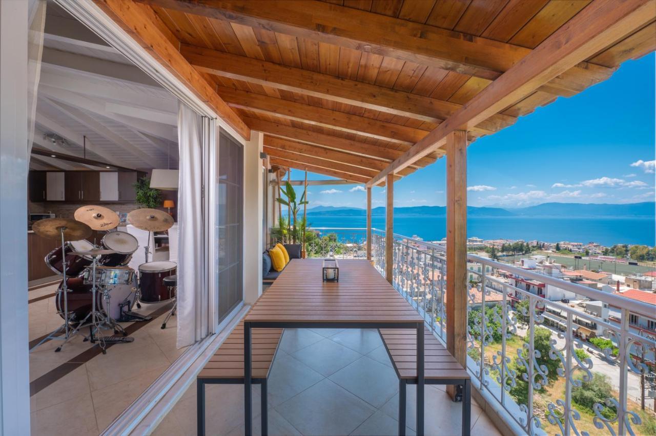 Panoramic View!Penthouse 120Qm Of Sea & Mountain Villa Loutra Edipsou  Exterior foto
